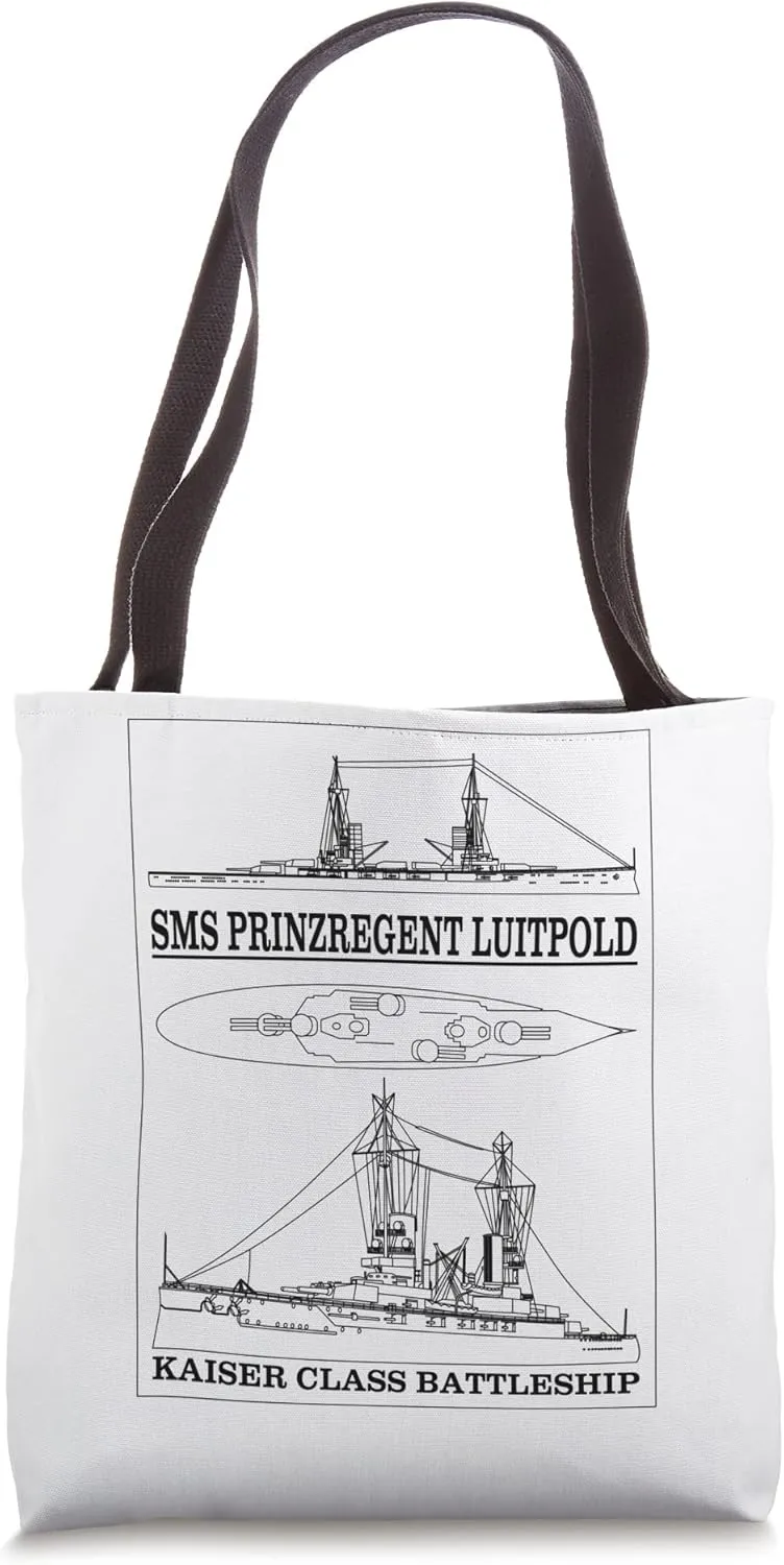 SMS Prinzregent Luitpold German 1912 Battleship Diagram Tote Bag