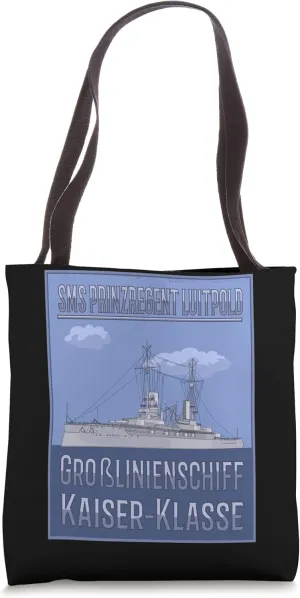 SMS Prinzregent Luitpold German 1912 Battleship Diagram Tote Bag