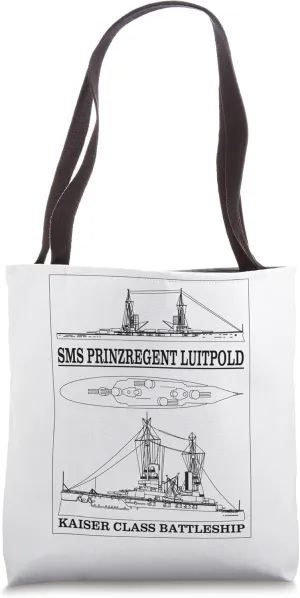 SMS Prinzregent Luitpold German 1912 Battleship Diagram Tote Bag