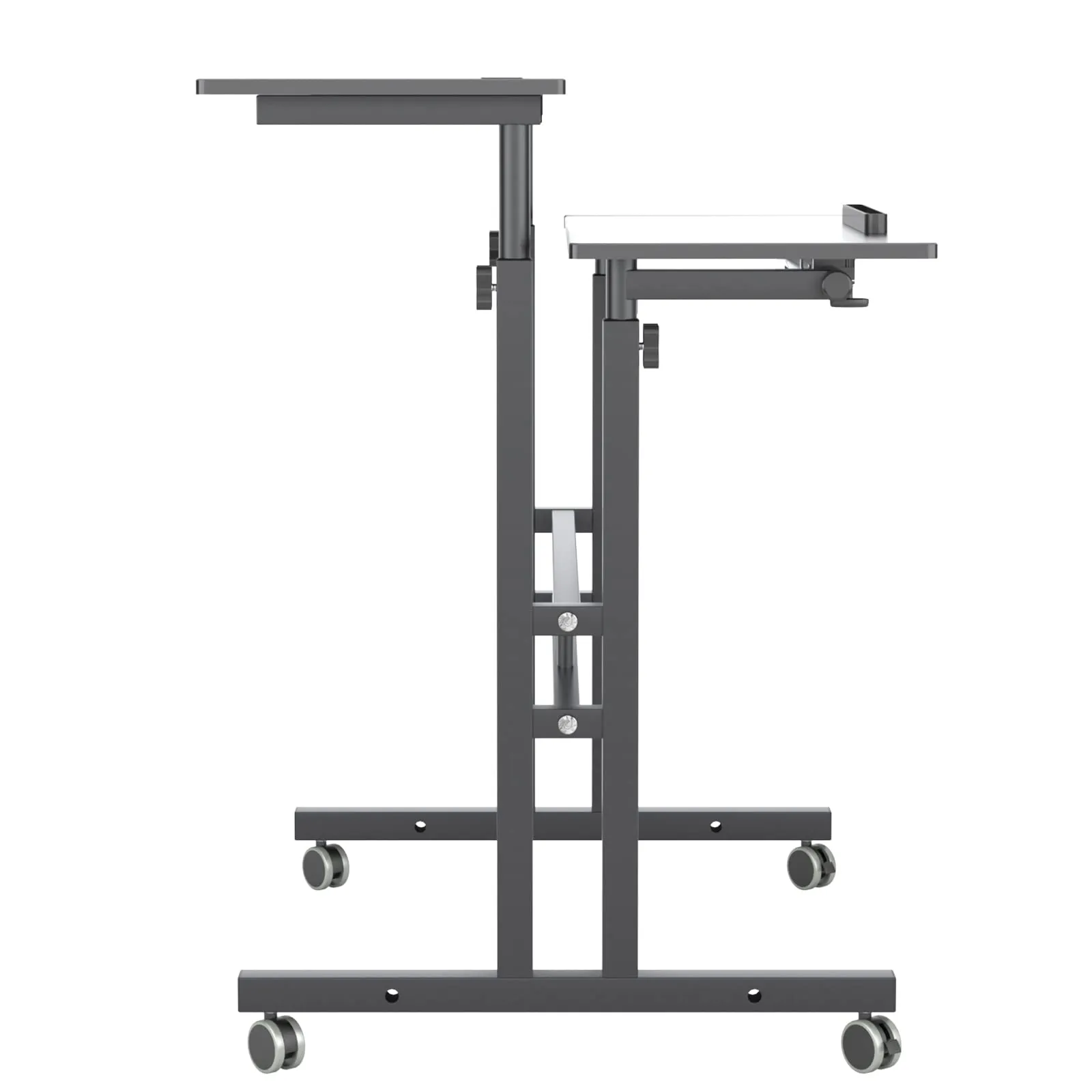 sogesfurniture Height Adjustable Sit Stand Workstation Mobile Standing Desk Home Office Desk with Standing and Seating,Black BHUS-101-2BK