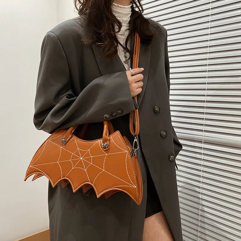 Spider Web Bat Shape Shoulder Bags
