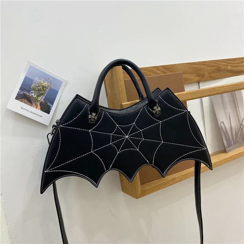 Spider Web Bat Shape Shoulder Bags