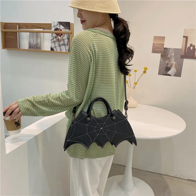 Spider Web Bat Shape Shoulder Bags