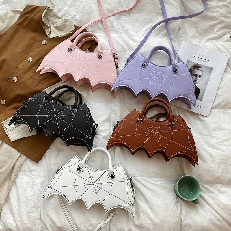 Spider Web Bat Shape Shoulder Bags