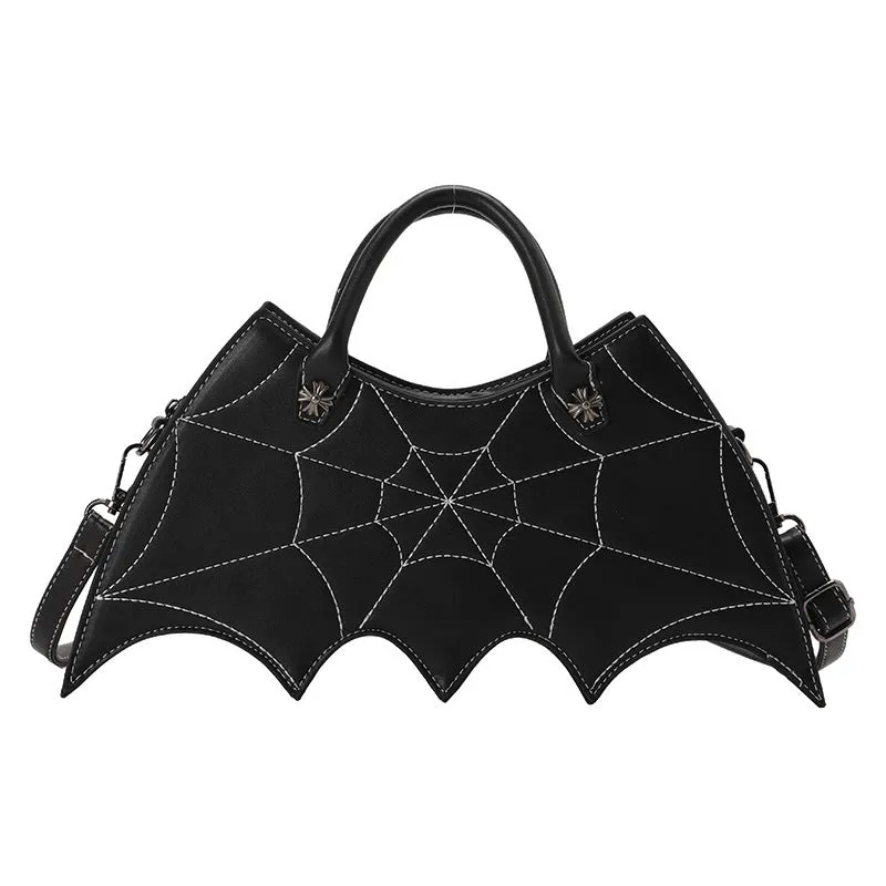 Spider Web Bat Shape Shoulder Bags