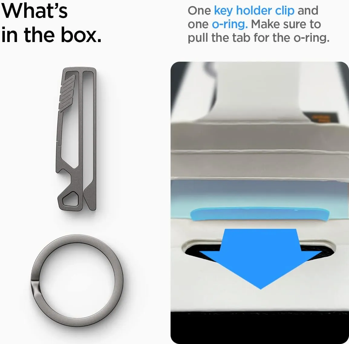 Spigen Life Metal Fit Titanium Belt Loop Key Ring Clip Holder, Car Keychain Key Clip for Belt, Bottle Opener Key Chain Ring for Men and Women - Gunmetal