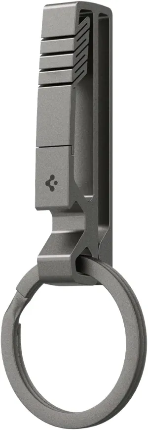 Spigen Life Metal Fit Titanium Belt Loop Key Ring Clip Holder, Car Keychain Key Clip for Belt, Bottle Opener Key Chain Ring for Men and Women - Gunmetal