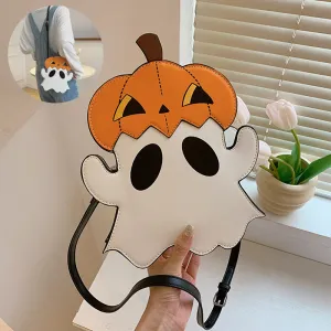 Spooktacular 3D Cartoon Pumpkin & Ghost Crossbody Bag