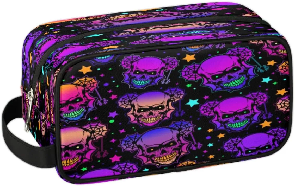 Spooky Halloween Makeup Bag Travel Toiletry Bag for Women, Kids Toiletry Bag Cosmetic Waterproof Small Easy-carry