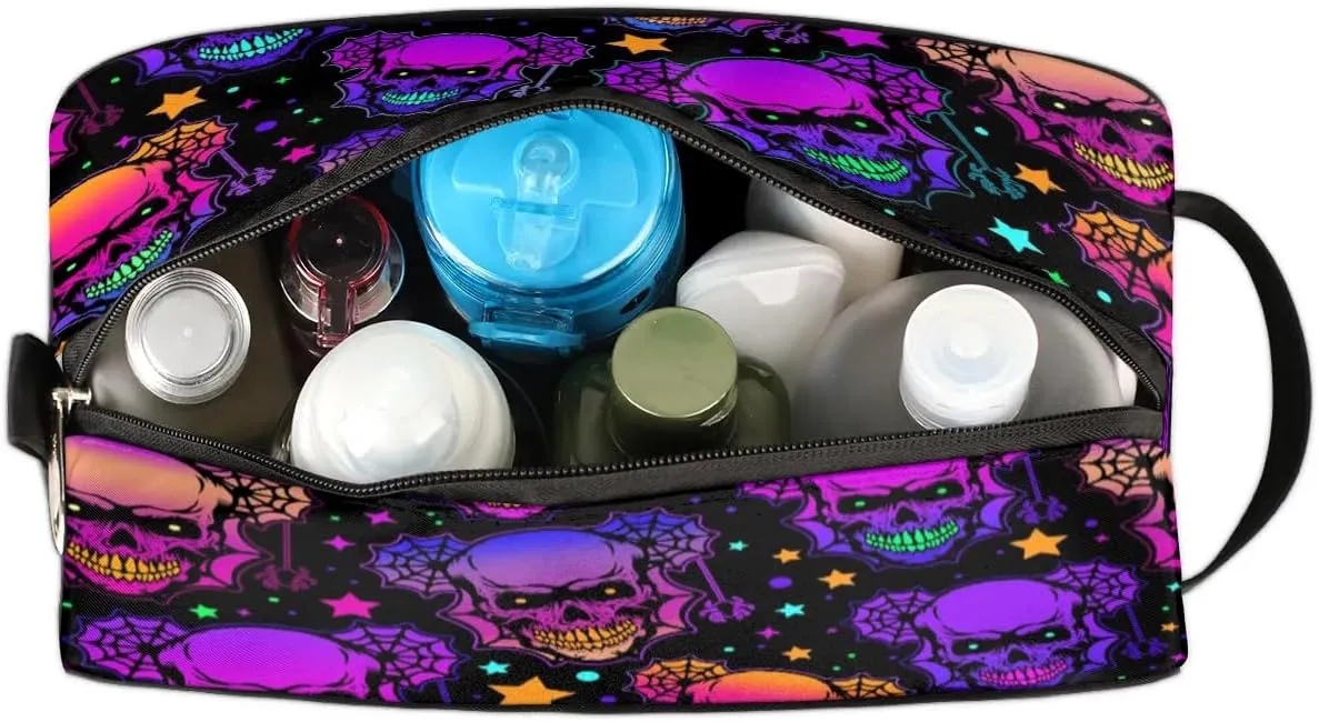 Spooky Halloween Makeup Bag Travel Toiletry Bag for Women, Kids Toiletry Bag Cosmetic Waterproof Small Easy-carry