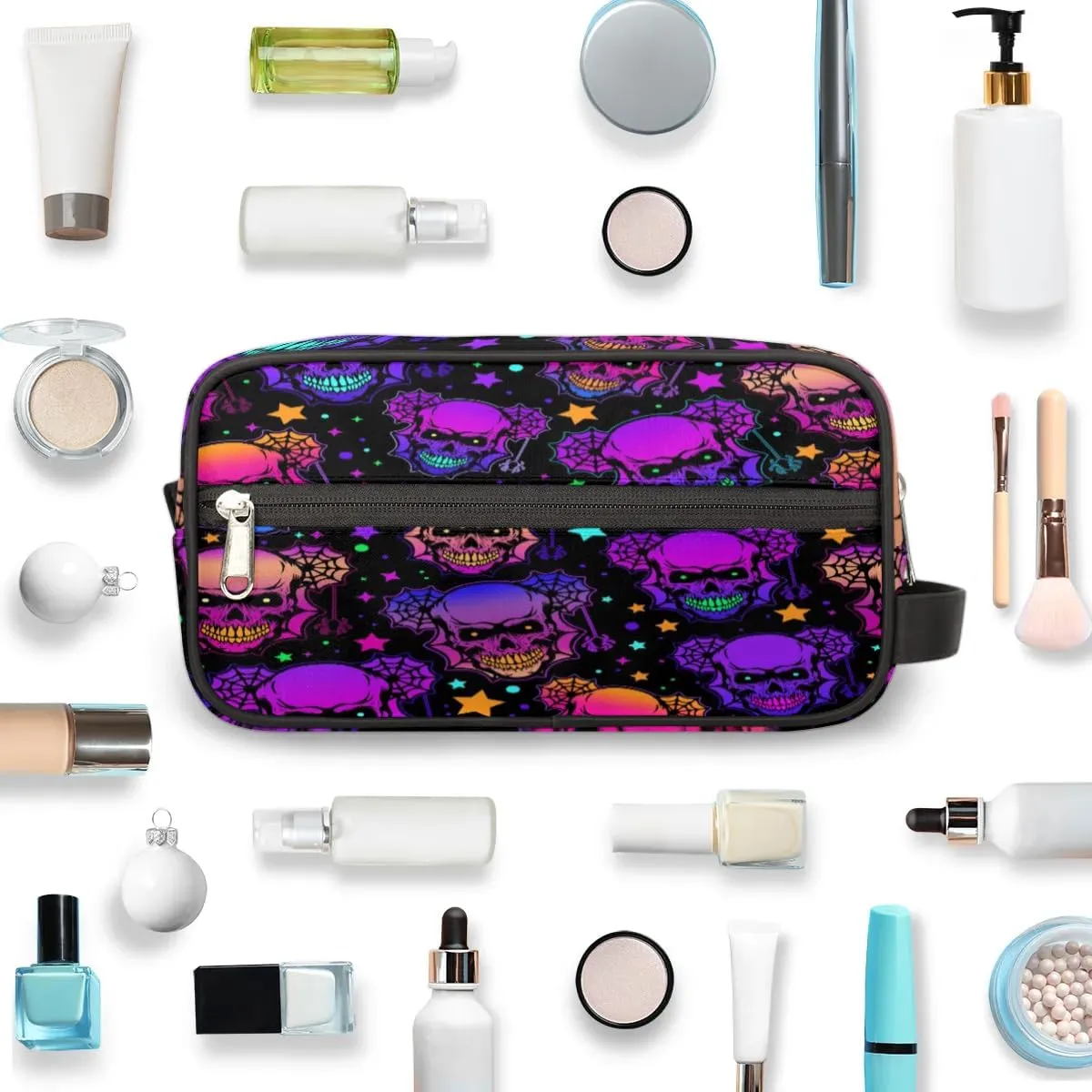 Spooky Halloween Makeup Bag Travel Toiletry Bag for Women, Kids Toiletry Bag Cosmetic Waterproof Small Easy-carry