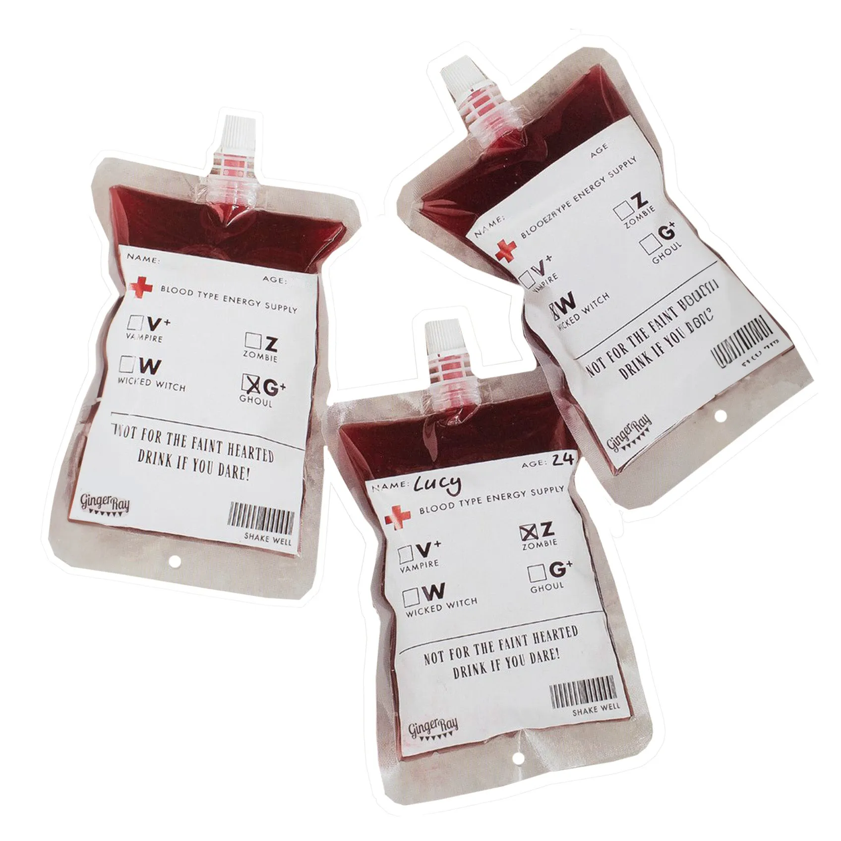 Spooky Sips Blood Bag Halloween Drinks Pouches