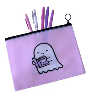 Spooky Stories Ghost Transparent PVC Oversized Pouch