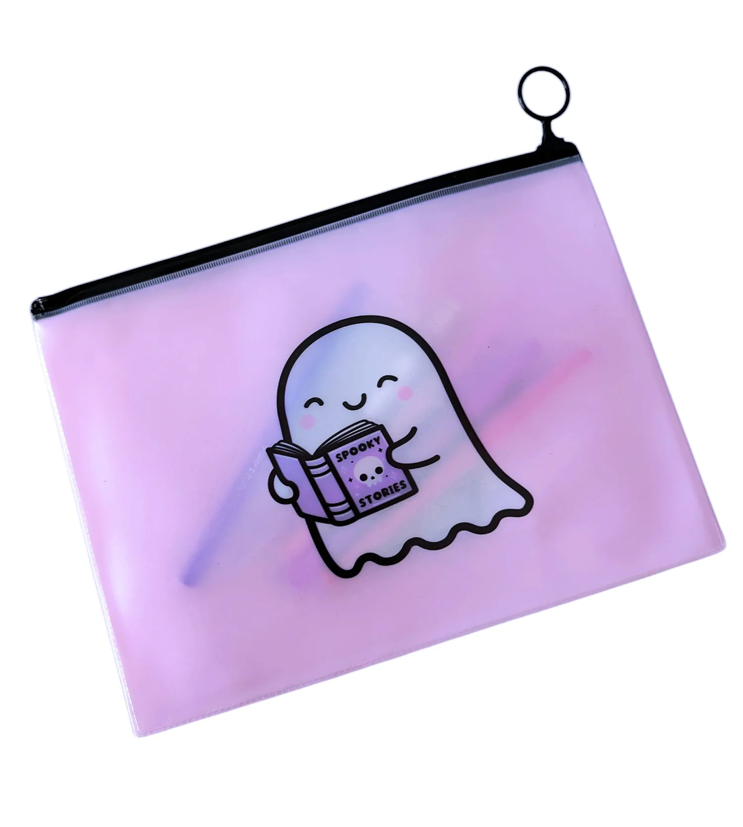 Spooky Stories Ghost Transparent PVC Oversized Pouch