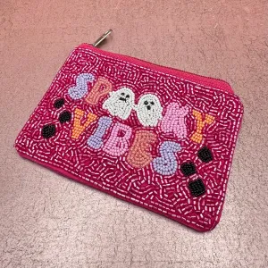 Spooky Vibes Beaded Coin Purse