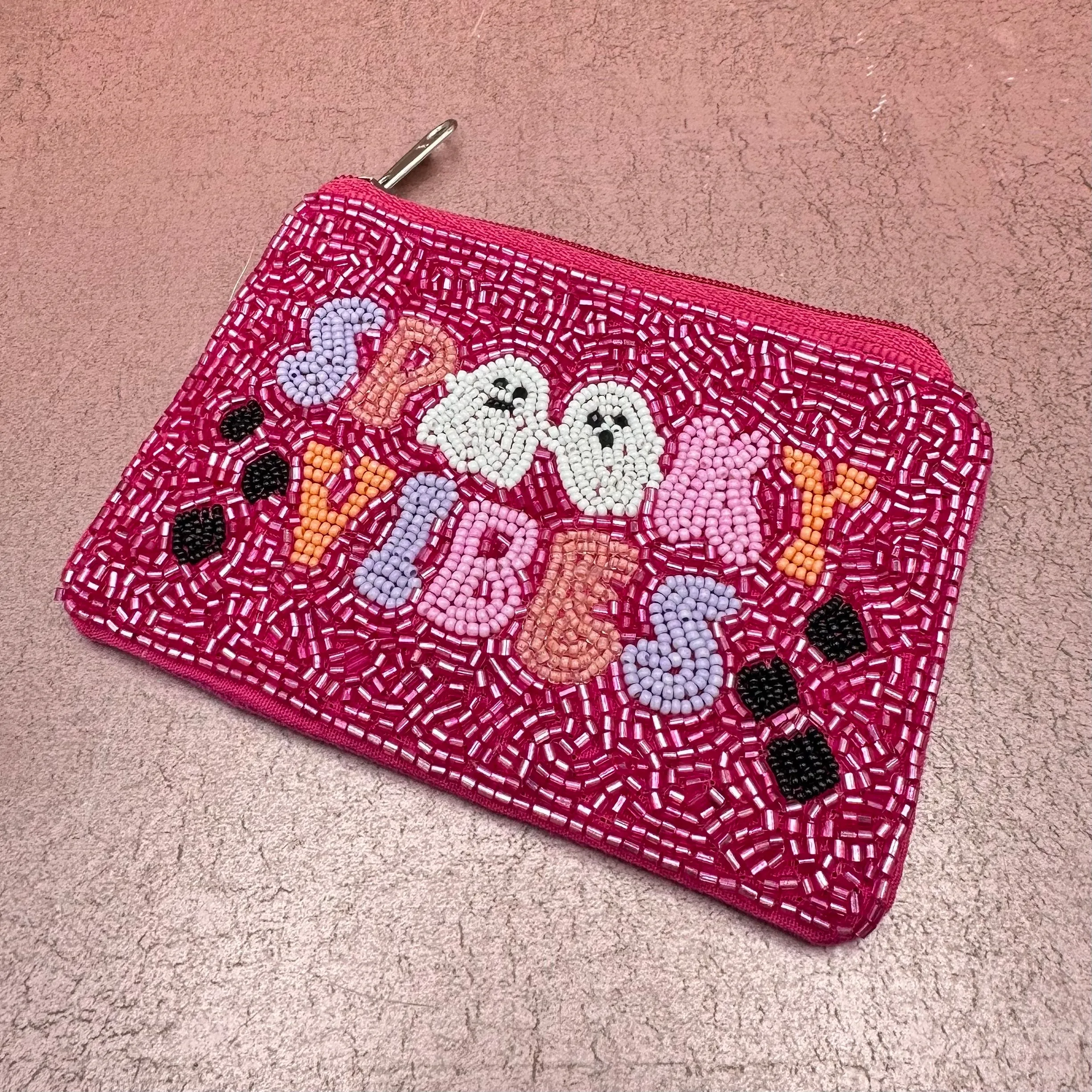 Spooky Vibes Beaded Coin Purse