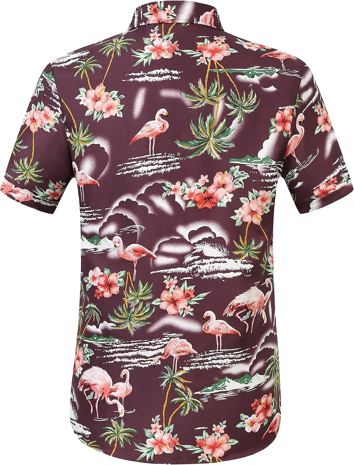 SSLR Pack Hawaiian Shirt for Men Flamingo Short Sleeve Casual Button Down Shirts Summer Beach Shirt