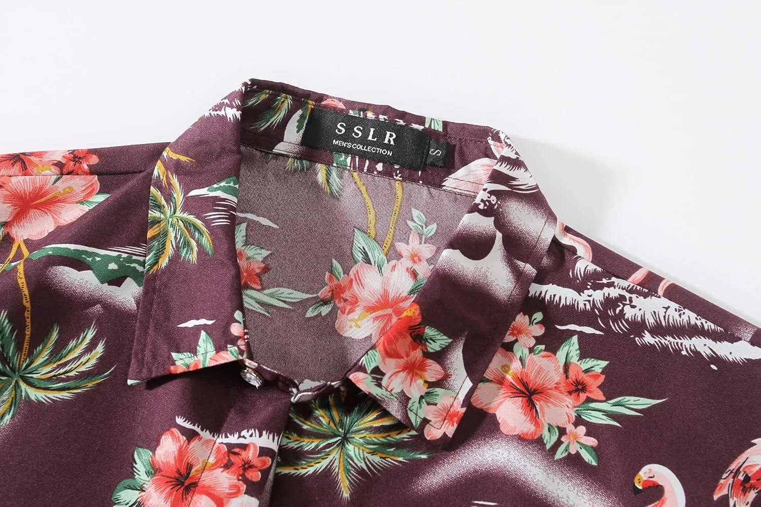 SSLR Pack Hawaiian Shirt for Men Flamingo Short Sleeve Casual Button Down Shirts Summer Beach Shirt