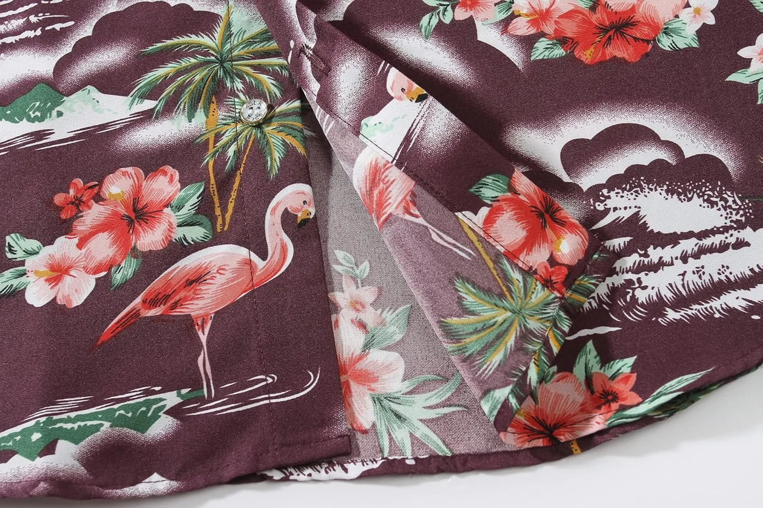 SSLR Pack Hawaiian Shirt for Men Flamingo Short Sleeve Casual Button Down Shirts Summer Beach Shirt