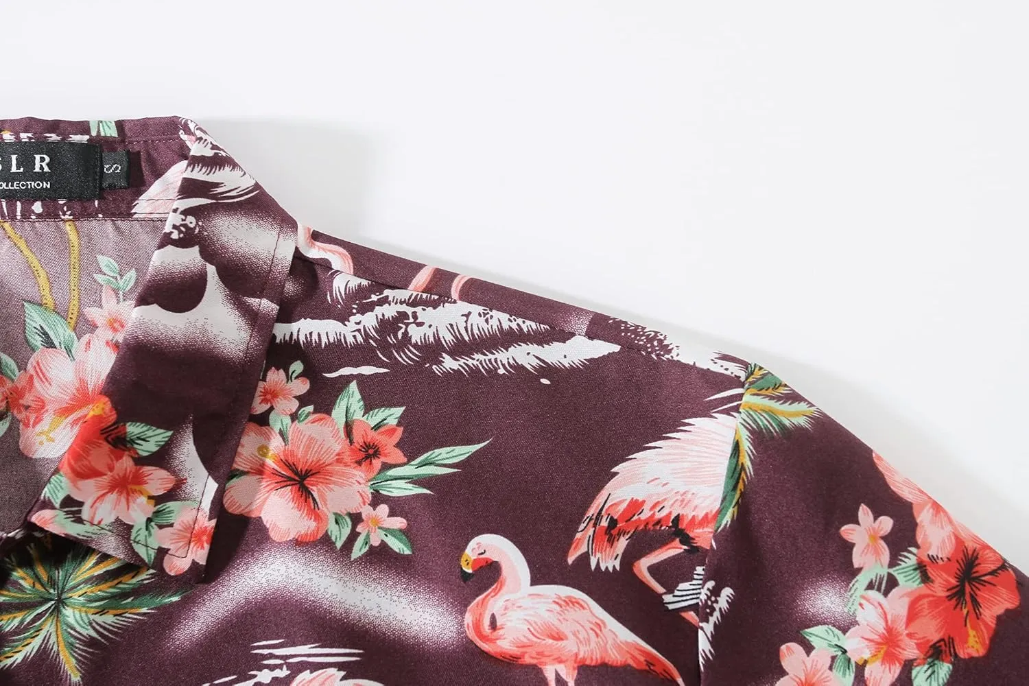 SSLR Pack Hawaiian Shirt for Men Flamingo Short Sleeve Casual Button Down Shirts Summer Beach Shirt