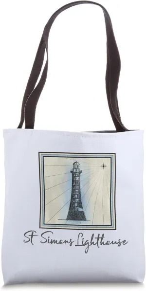 St Simons Island Lighthouse Georgia Coastal Maritime History Tote Bag