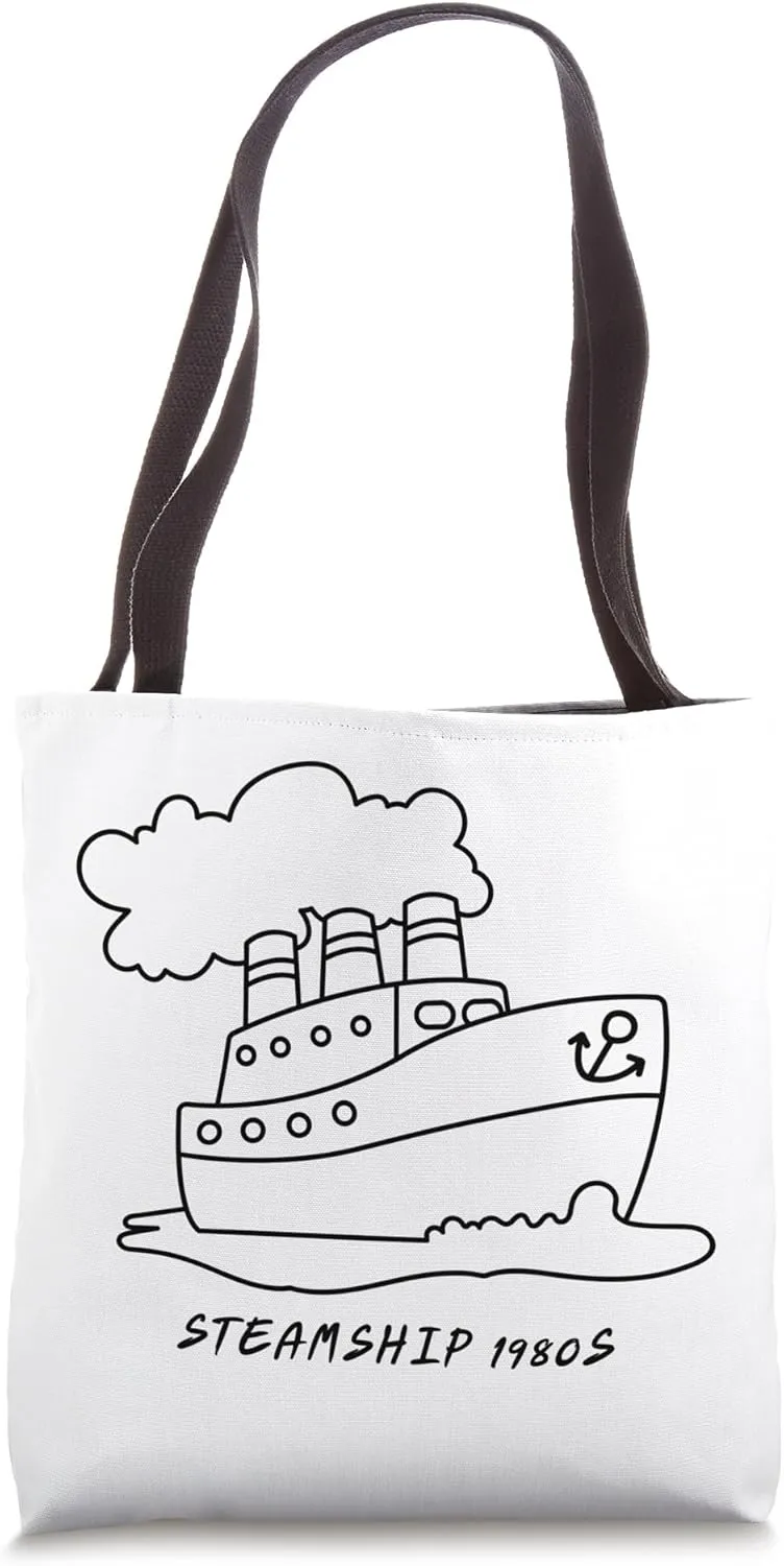 Steamship 1980s Tote Bag