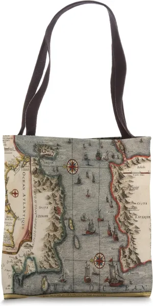 Strait of Gibraltar Vintage Map (1705) Tote Bag