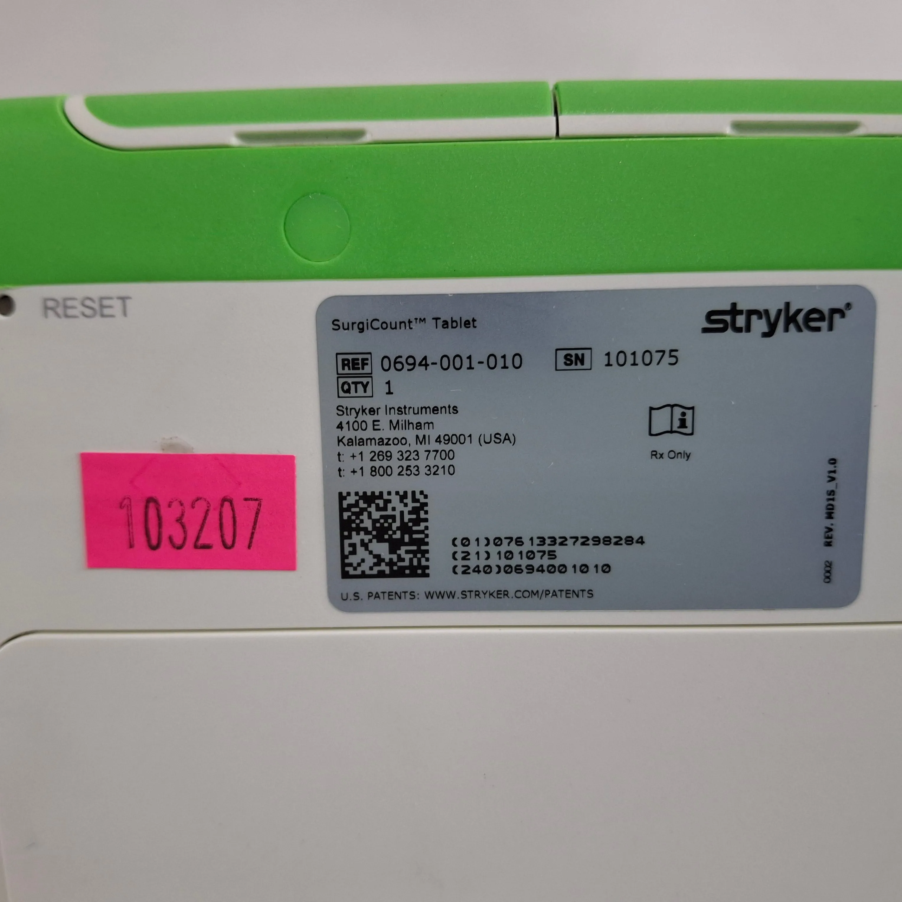 Stryker 0694-001-010 SurgiCount Tablet