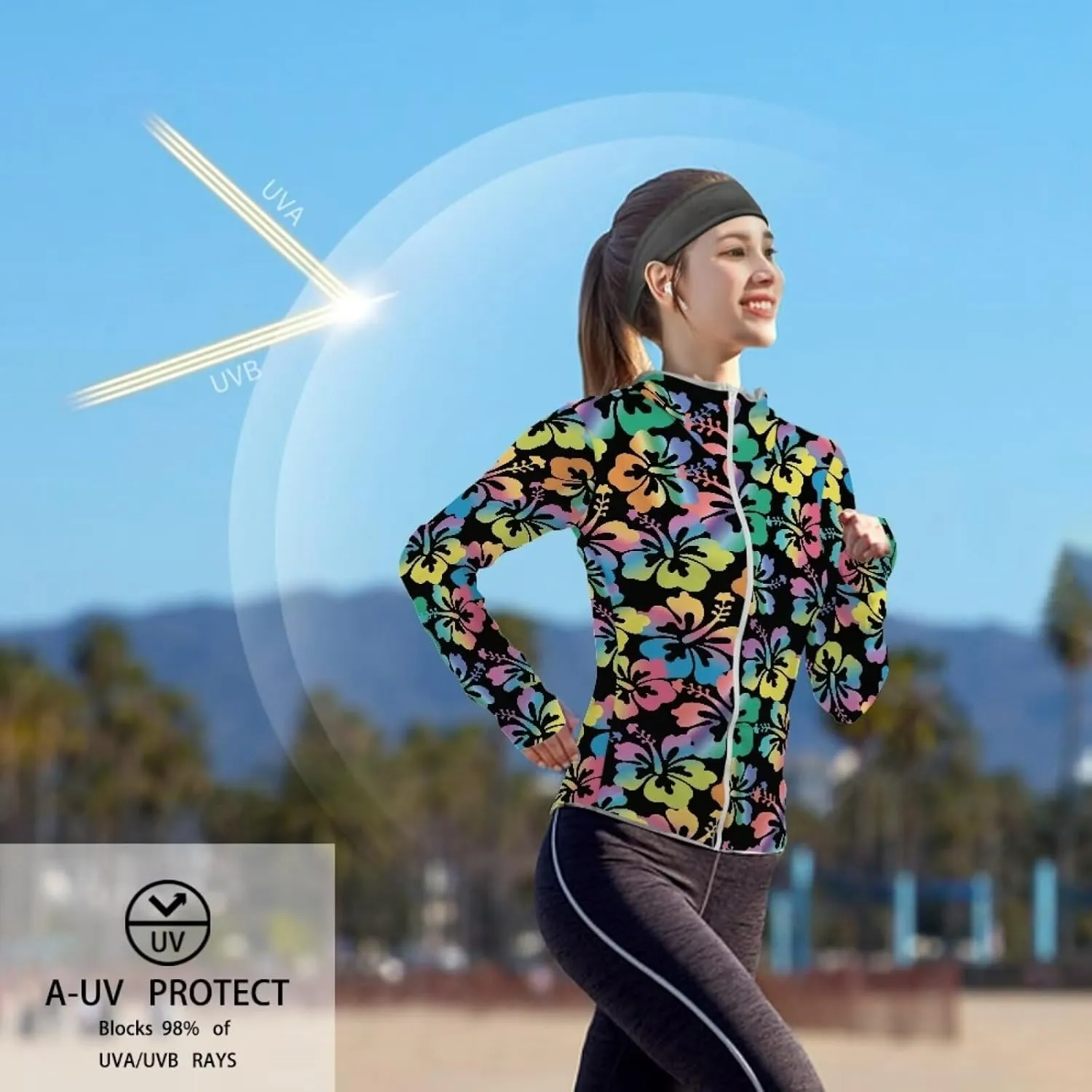 Summer Long Sleeves Sun Shirt,Women UPF 50  Sunshirt with Hooded