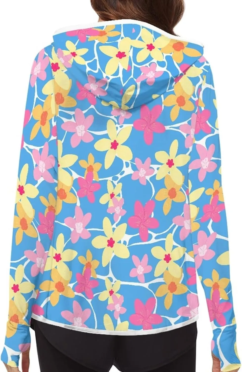 Summer Long Sleeves Sun Shirt,Women UPF 50  Sunshirt with Hooded