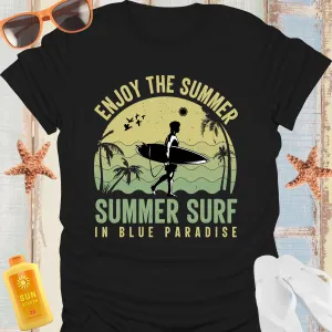 Summer Surf Adventure T-Shirt In Blue Paradise