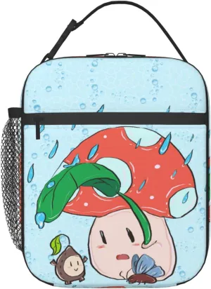 Sunflower Seeds And Mushroom Lunch Tote Bag,Food Handbags Case For Women Lunch Box Insulated Lunch Container