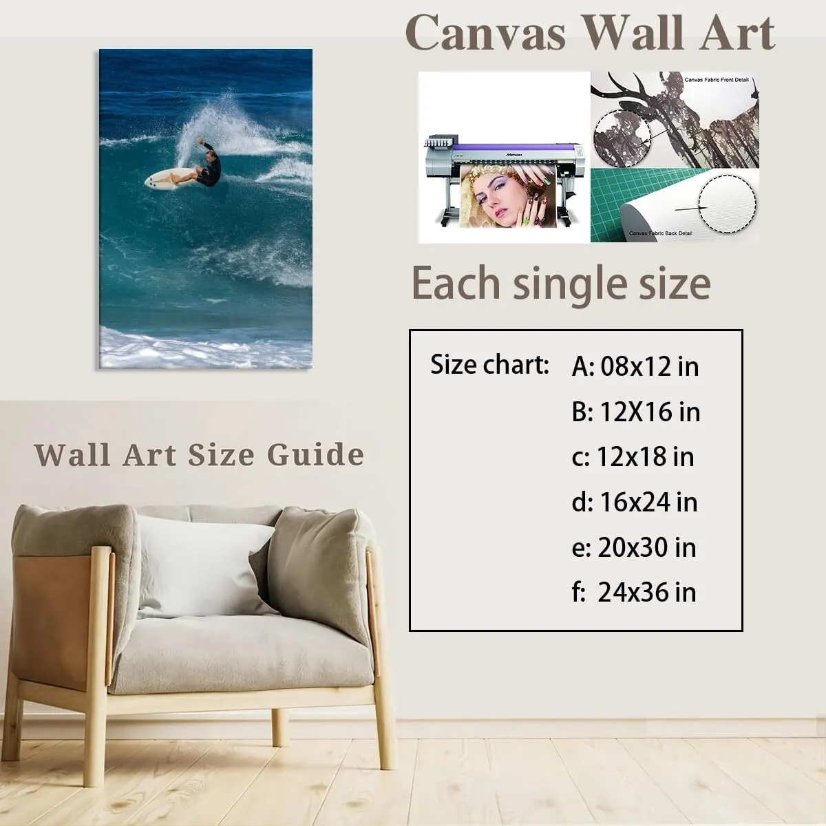 Surf Posters Surfing Contest Competition Retro Poster Summer Beach Canvas Wall Art Room Aesthetic Decor Coastal Beach Room Decor for Bedroom Dorm Apartment 8x12inch Framed