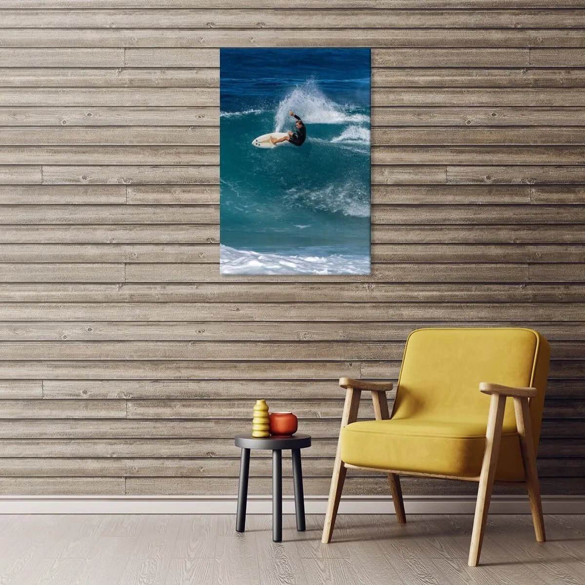 Surf Posters Surfing Contest Competition Retro Poster Summer Beach Canvas Wall Art Room Aesthetic Decor Coastal Beach Room Decor for Bedroom Dorm Apartment 8x12inch Framed