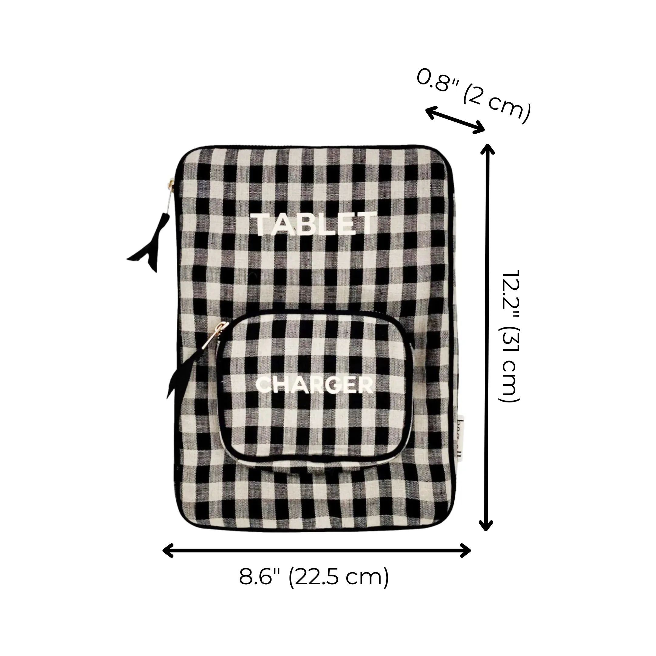 Tablet Case 11", Charger Pocket – Gingham