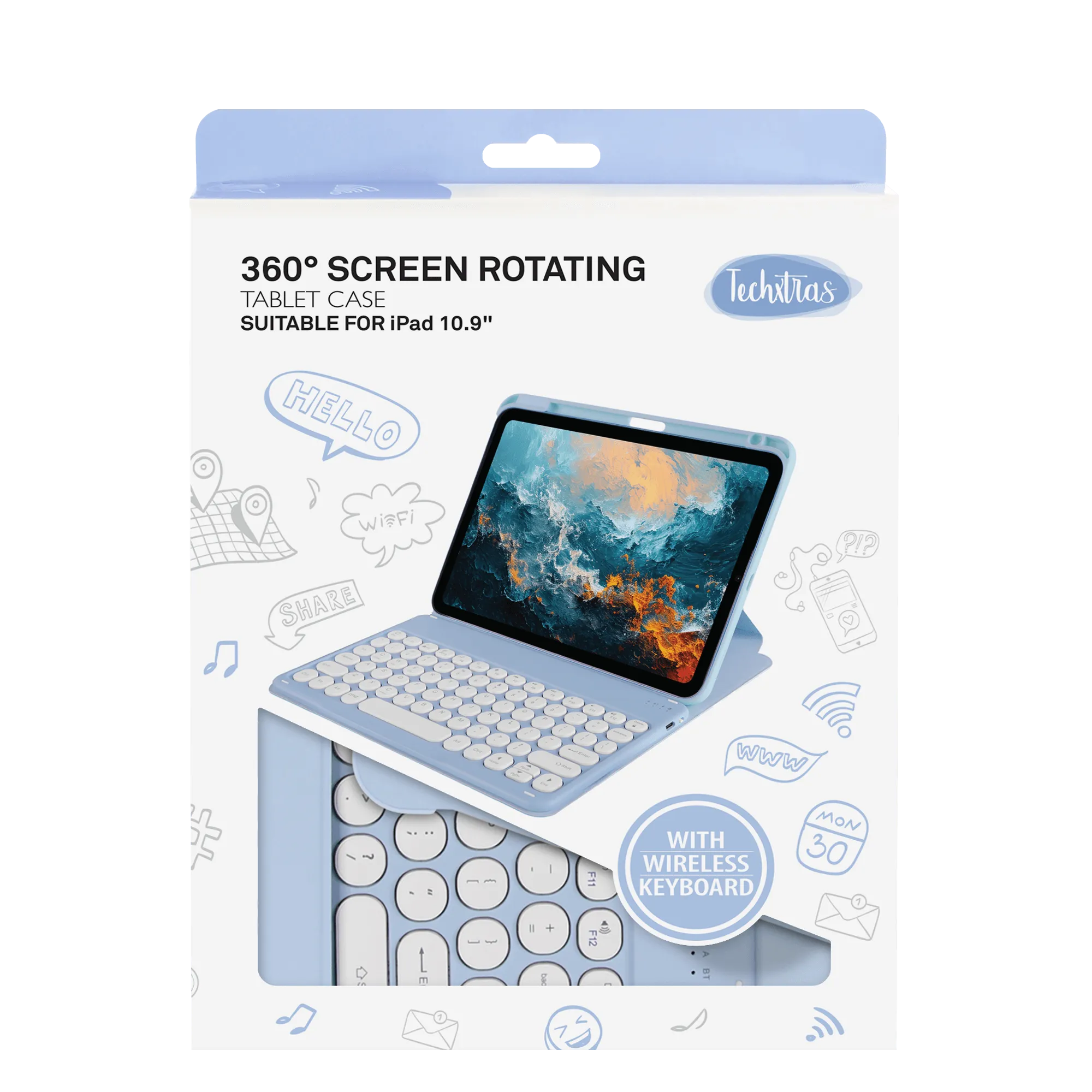 TechXtras 360° Screen Rotating Tablet Case iPad 10.9'' - Blue