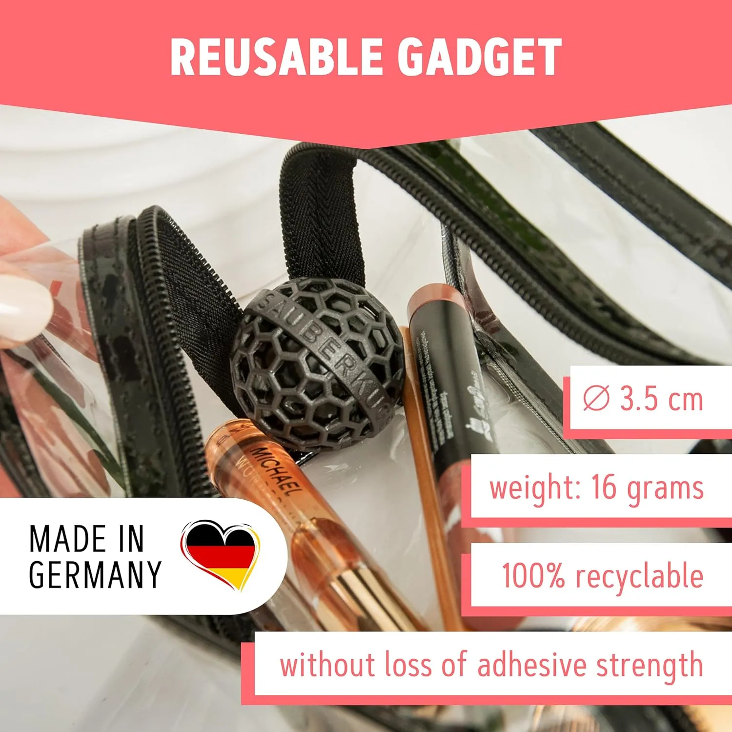 The Clean Ball - The clever way of cleaning purses, bags, backpacks and school bags (Black)
