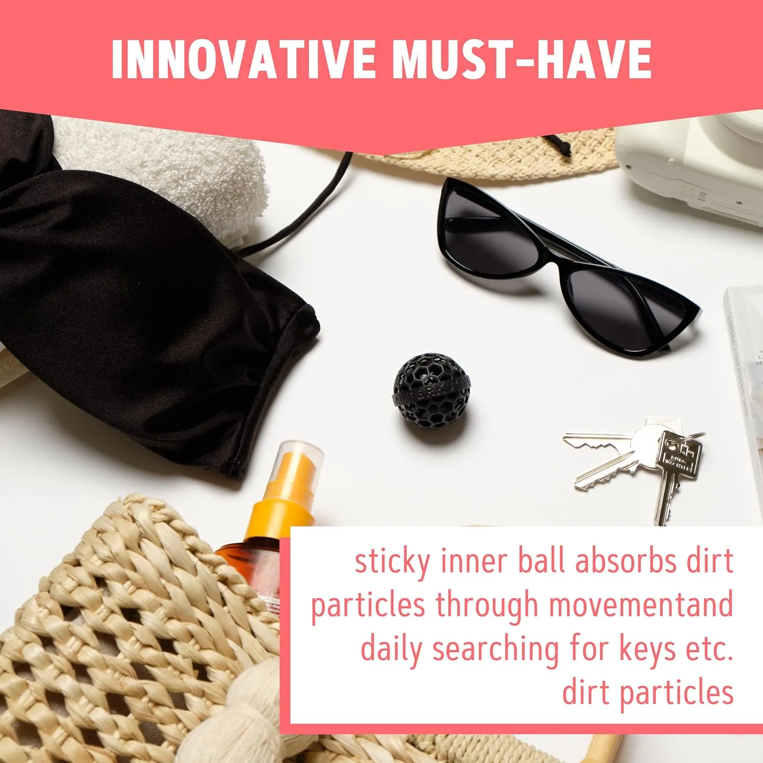 The Clean Ball - The clever way of cleaning purses, bags, backpacks and school bags (Black)