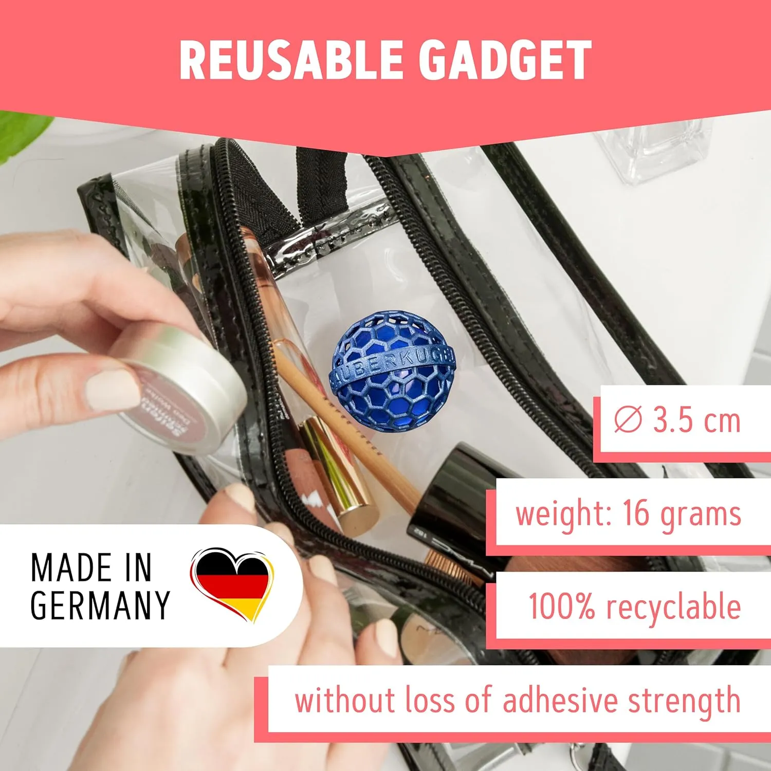 The Clean Ball - The clever way of cleaning purses, bags, backpacks and school bags (Blue)