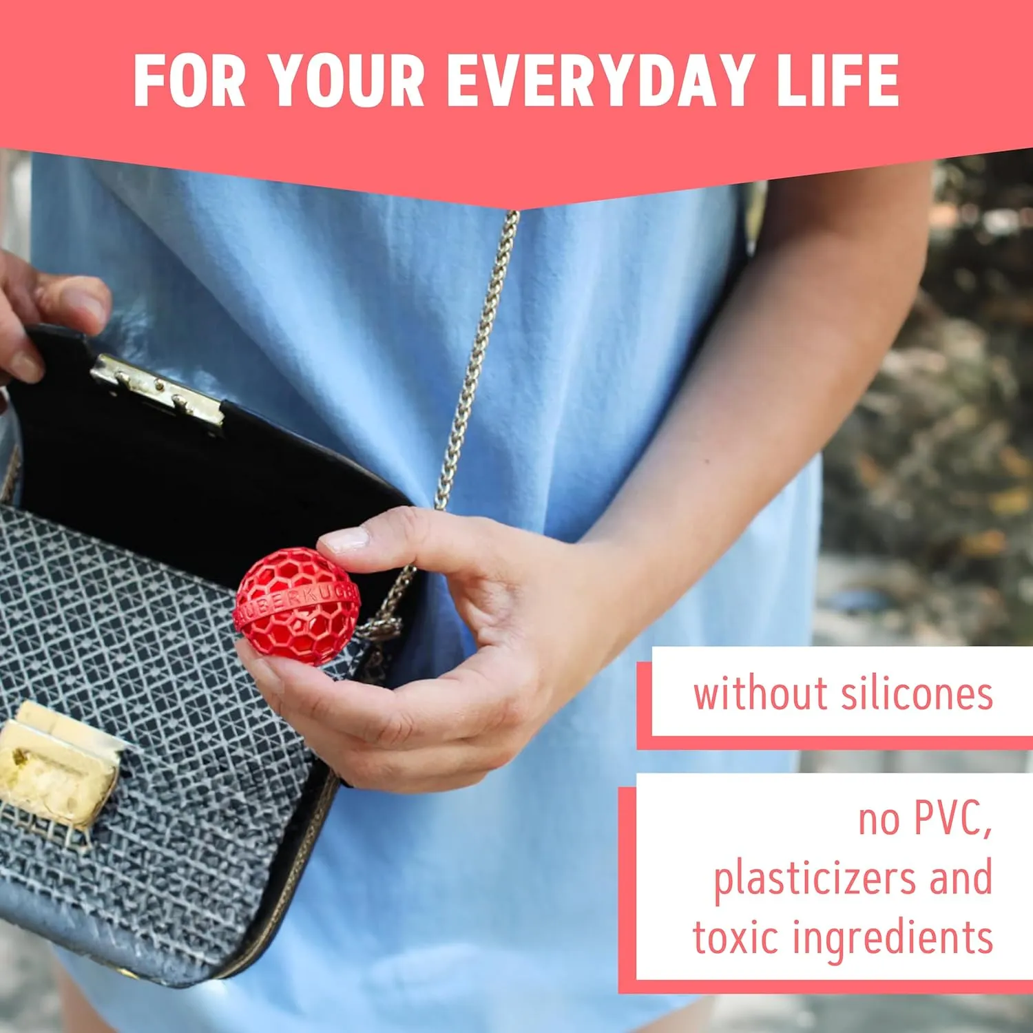 The Clean Ball - The clever way of cleaning purses, bags, backpacks and school bags (Red)