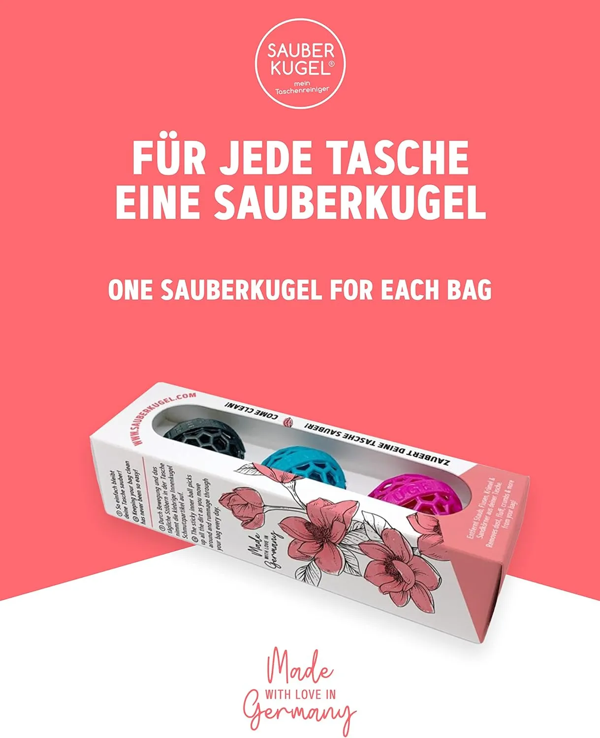 The Clean Ball - The clever way of cleaning purses, bags, backpacks and school bags (Springfield Collection)