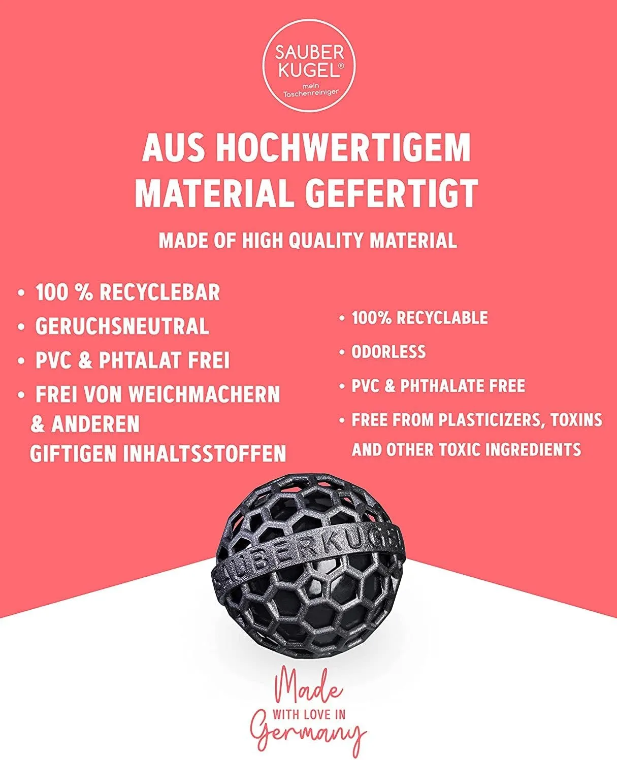 The Clean Ball - The clever way of cleaning purses, bags, backpacks and school bags (Springfield Collection)