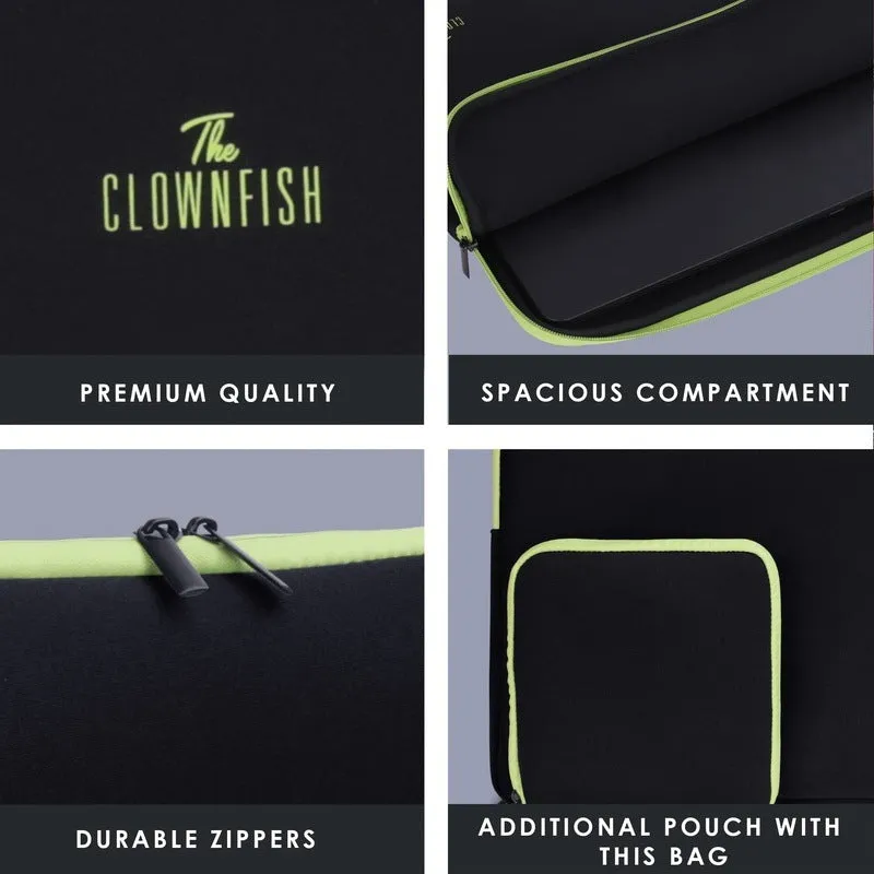 The Clownfish Python Faux Leather with Tapestry Fabric Unisex 15.6 inch Tablet Case Laptop Sleeve (Beige)