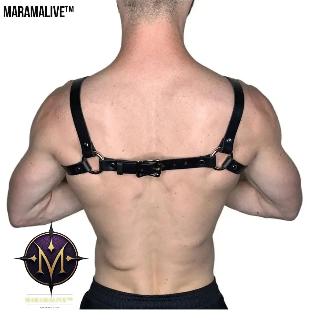 The Nightwatch Strap: Gothic Men's Leather Shoulder Strap