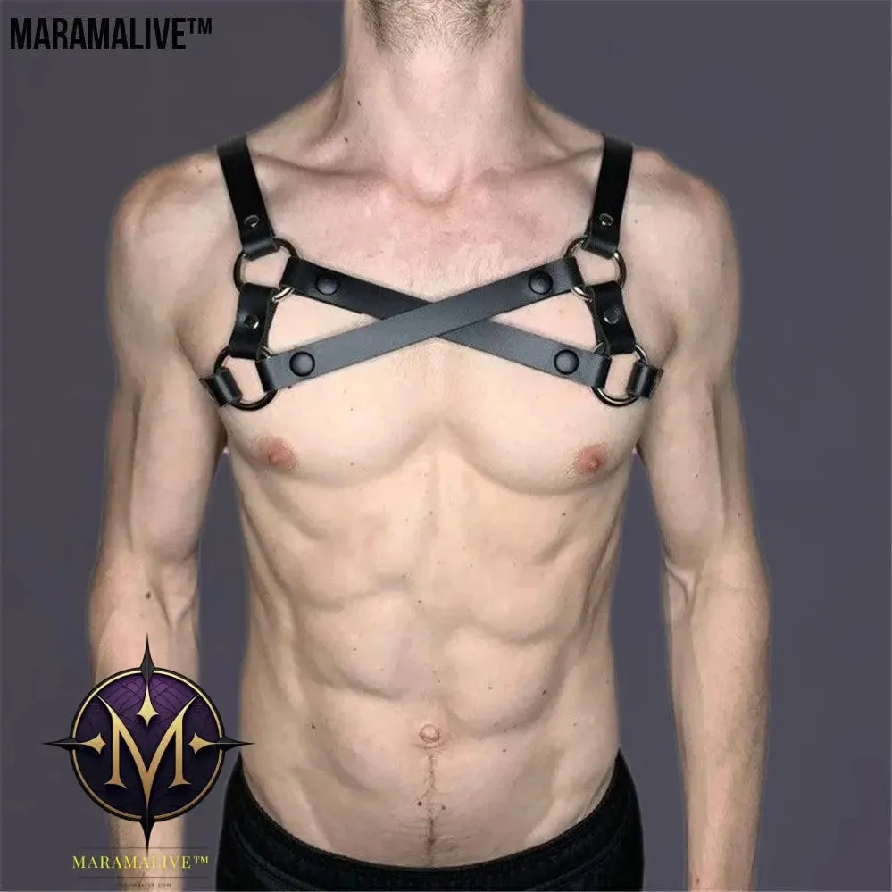 The Nightwatch Strap: Gothic Men's Leather Shoulder Strap