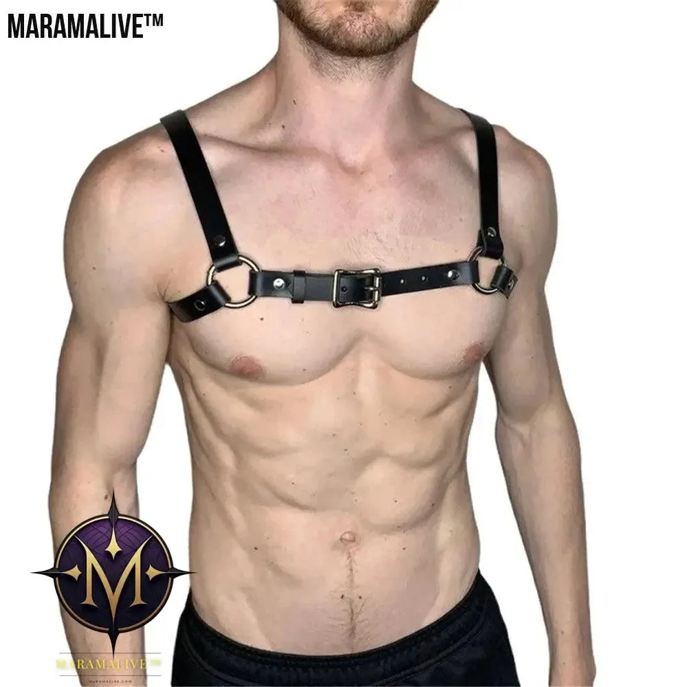 The Nightwatch Strap: Gothic Men's Leather Shoulder Strap