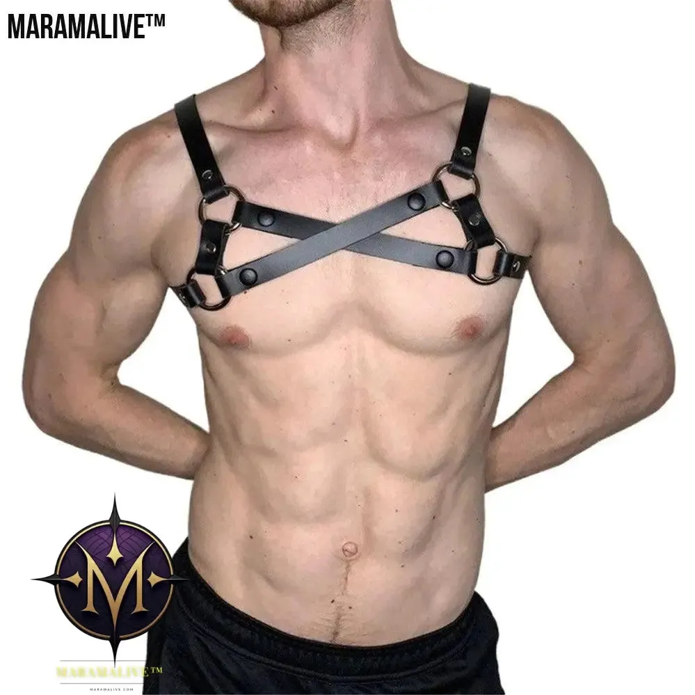 The Nightwatch Strap: Gothic Men's Leather Shoulder Strap