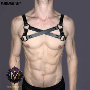 The Nightwatch Strap: Gothic Men's Leather Shoulder Strap