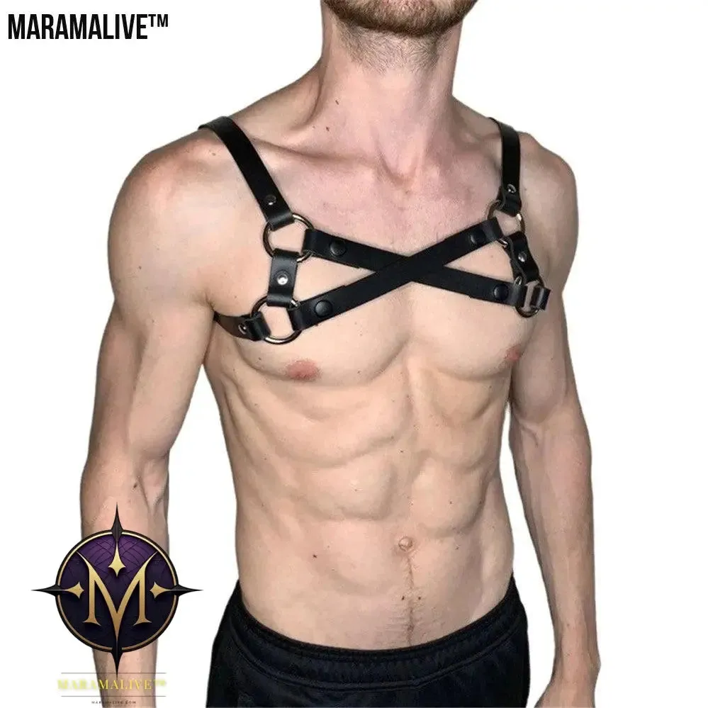 The Nightwatch Strap: Gothic Men's Leather Shoulder Strap