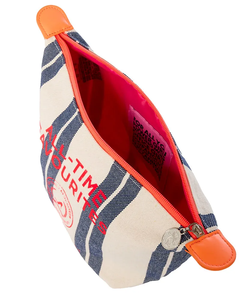 Toiletry bag blue & white stripe MARBELLA